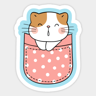 Cute Pocket Kitty V3 Sticker